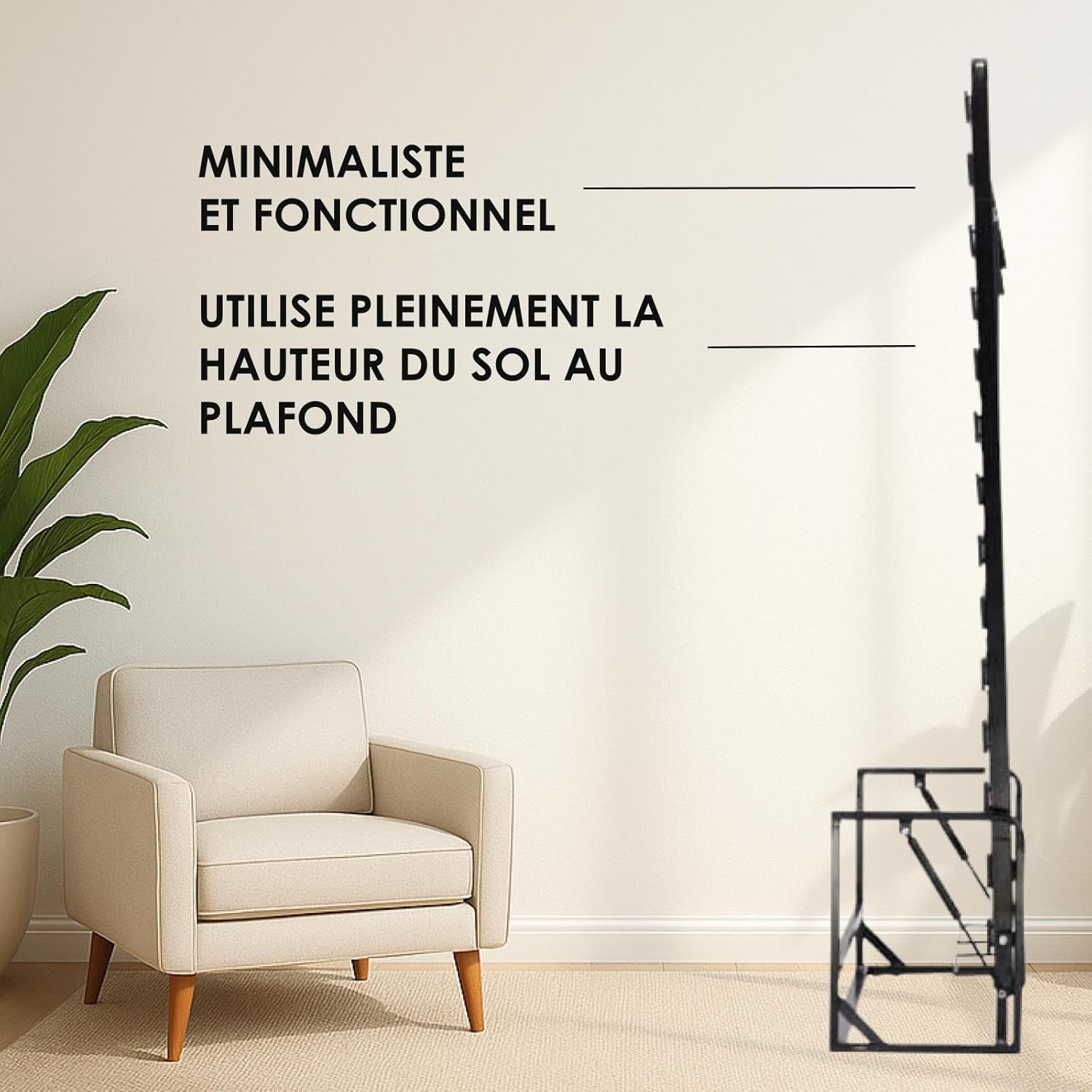 Lit Escamotable 2 Personnes - 140cm x 200cm - Lit Mural Rabattable - Vertical - Classique