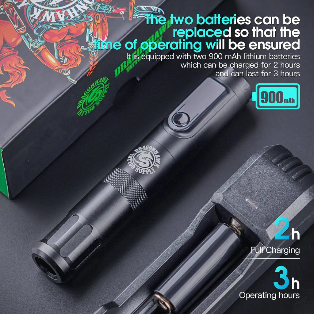 Máquina de Tatuaje Inalámbrica Dragonhawk X4 Pen