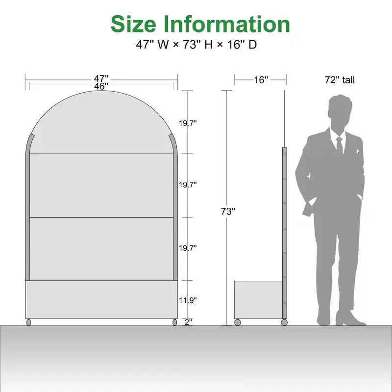 MAYEERTY 72x47 Black Arched Iron Planter Box with Trellis, 3 Piece Set Decorative Garden Screen for Patio and Balcony