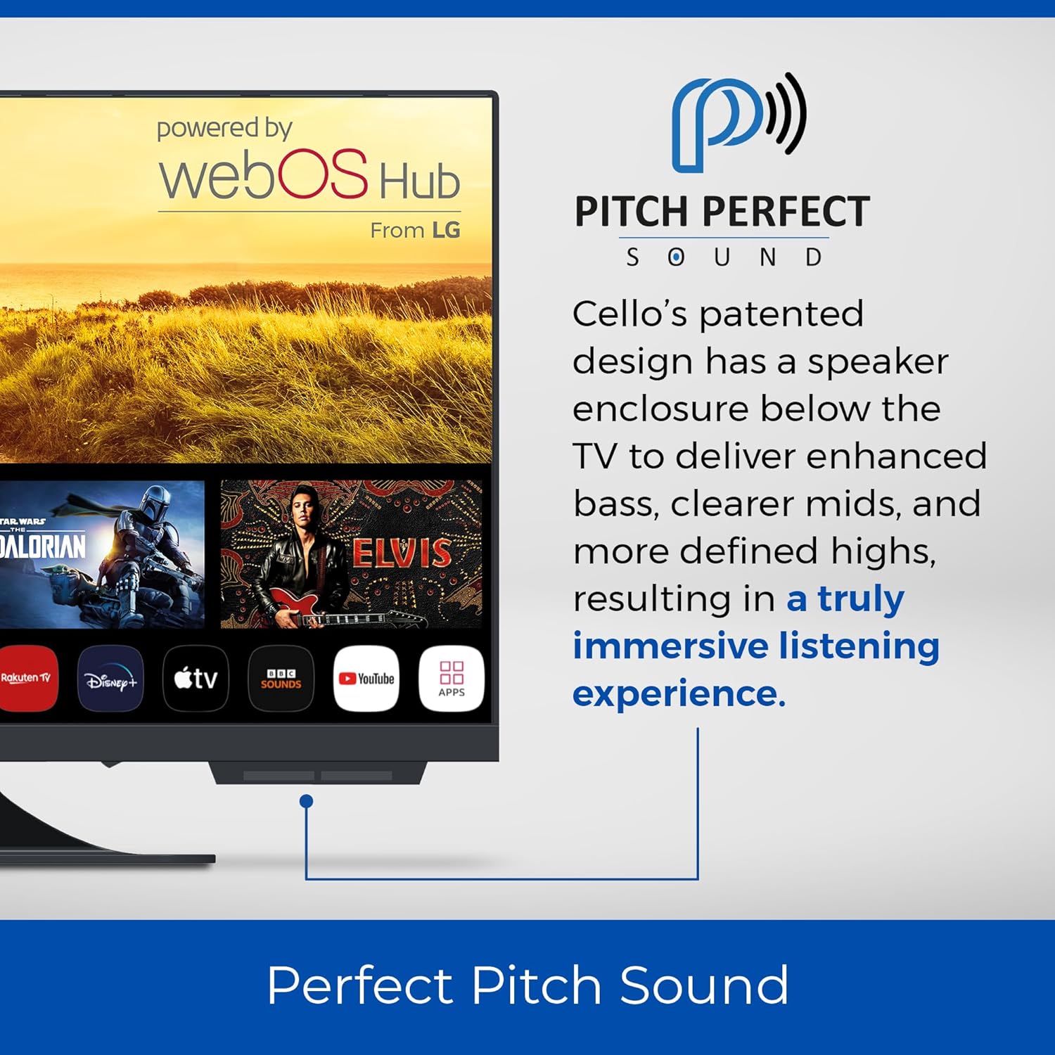 C2224WS Trav 22" Zoll Smart Full HD 12V Camping Reise TV Rahmenlos Triple Tuner Bluetooth WebOS by Pitch Perfect Lautsprecher Wohnmobil LKW Boot [2024]