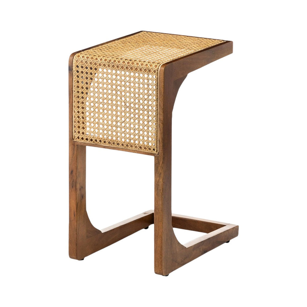 Helen Teak Wood & Rattan Side Table