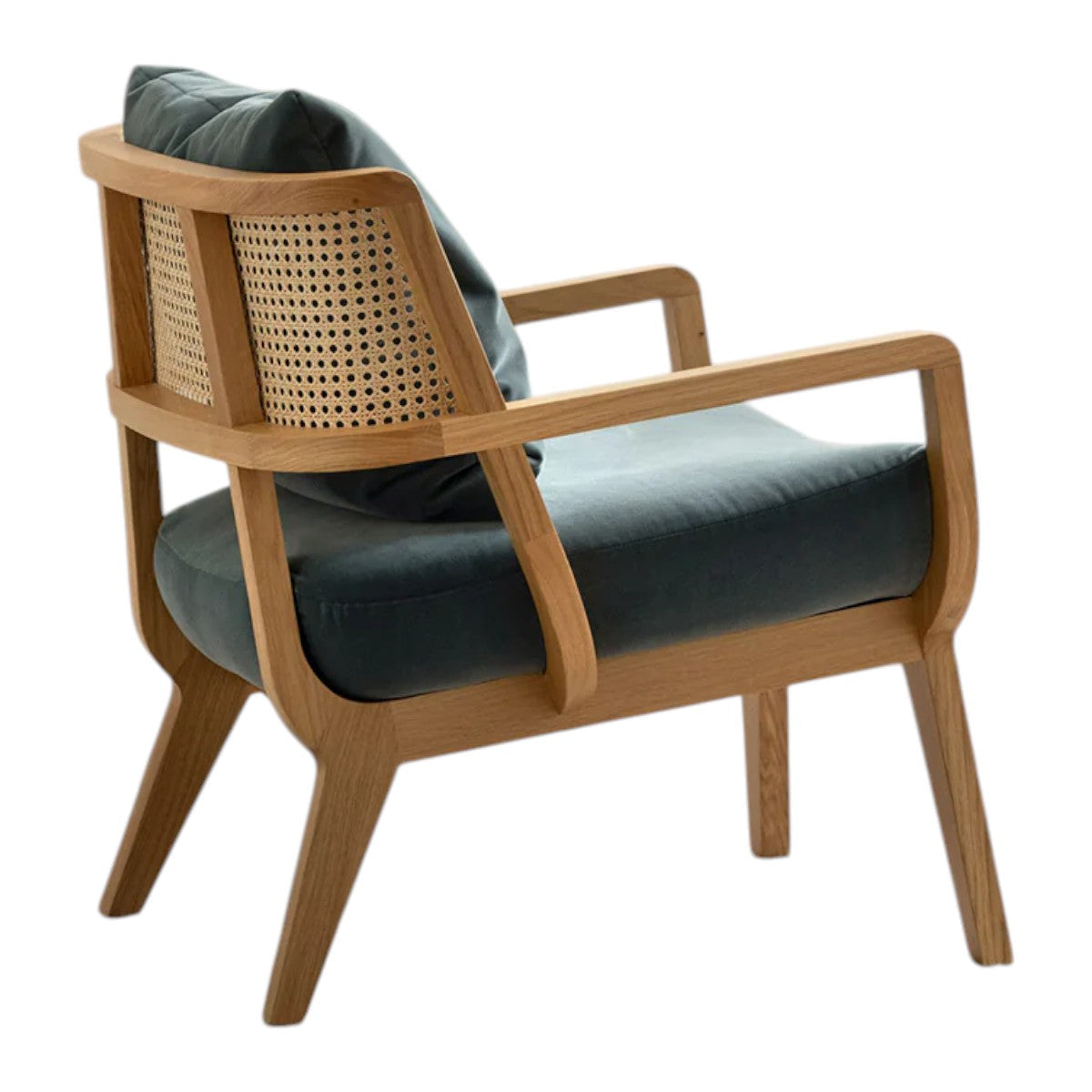 Malini Solid Teak Wood & Rattan Lounge Chair