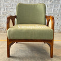 Marvin Solid Teak Wood & Rattan 1 Seater Sofa