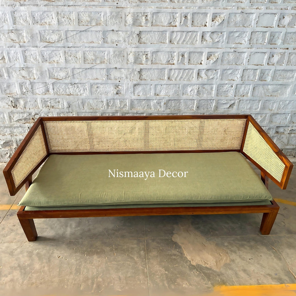 Marvin Solid Teak Wood & Rattan 3+1+1 Seater Sofa