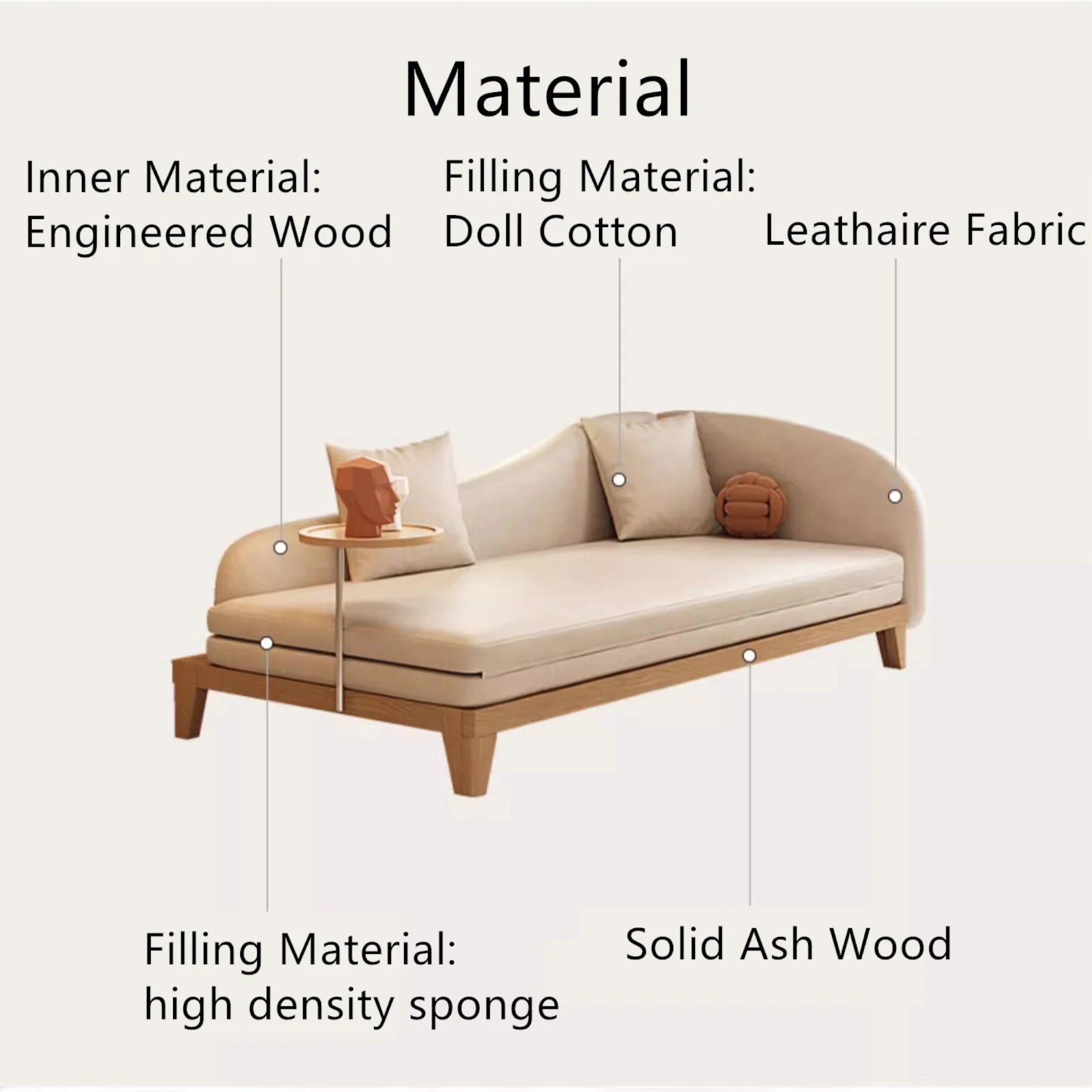 Nismaaya Marten Lounge Chaise Sofa Bed