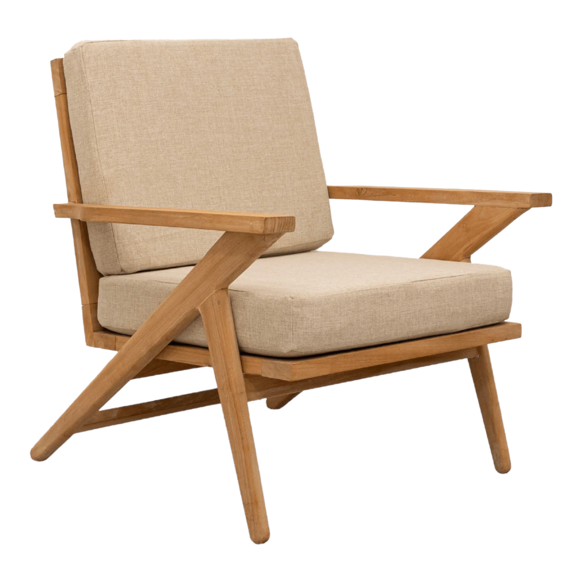 Morna Solid Teak Wood Lounge Chair