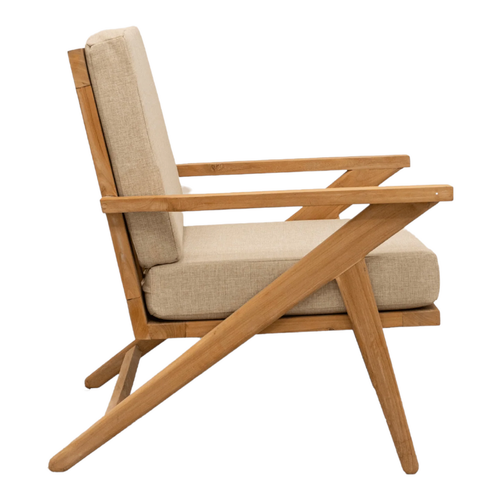 Morna Solid Teak Wood Lounge Chair