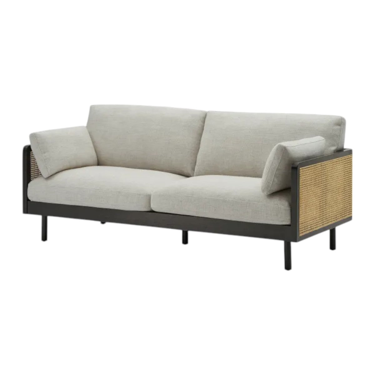Neci Solid Teak Wood & Rattan 3 Seater Sofa