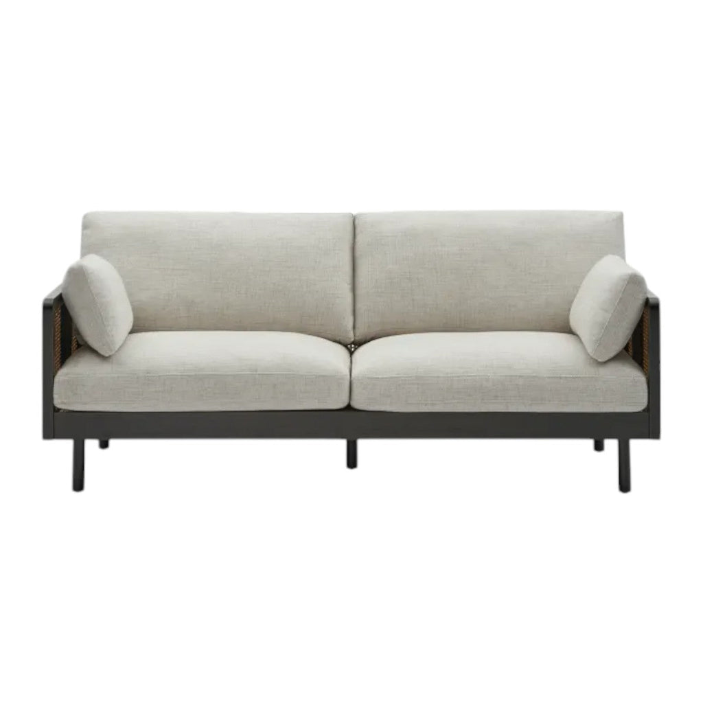 Neci Solid Teak Wood & Rattan 3 Seater Sofa