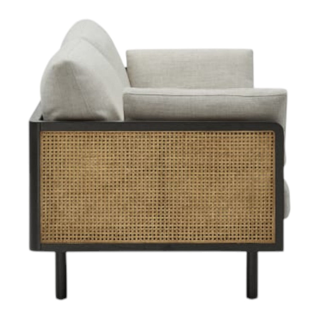Neci Solid Teak Wood & Rattan 3 Seater Sofa