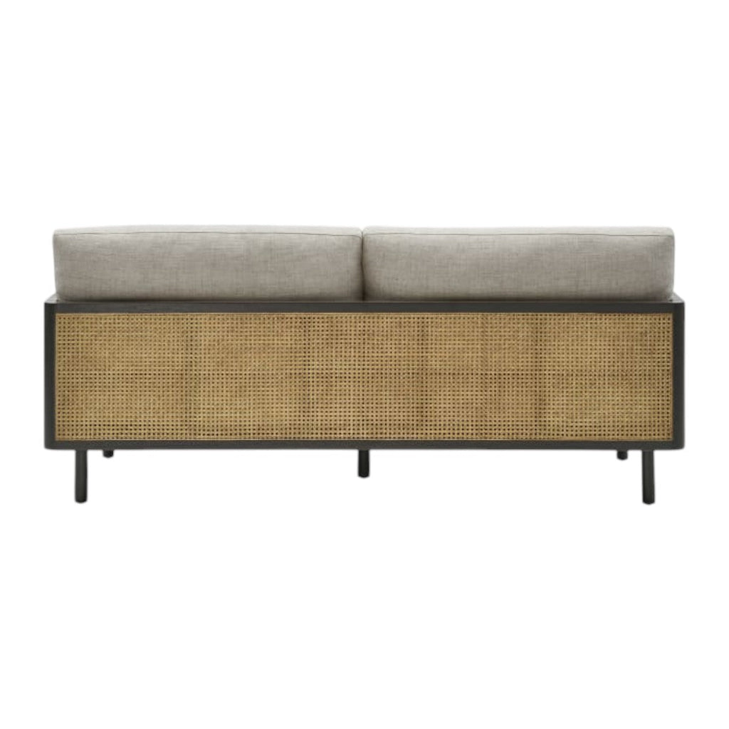 Neci Solid Teak Wood & Rattan 3 Seater Sofa
