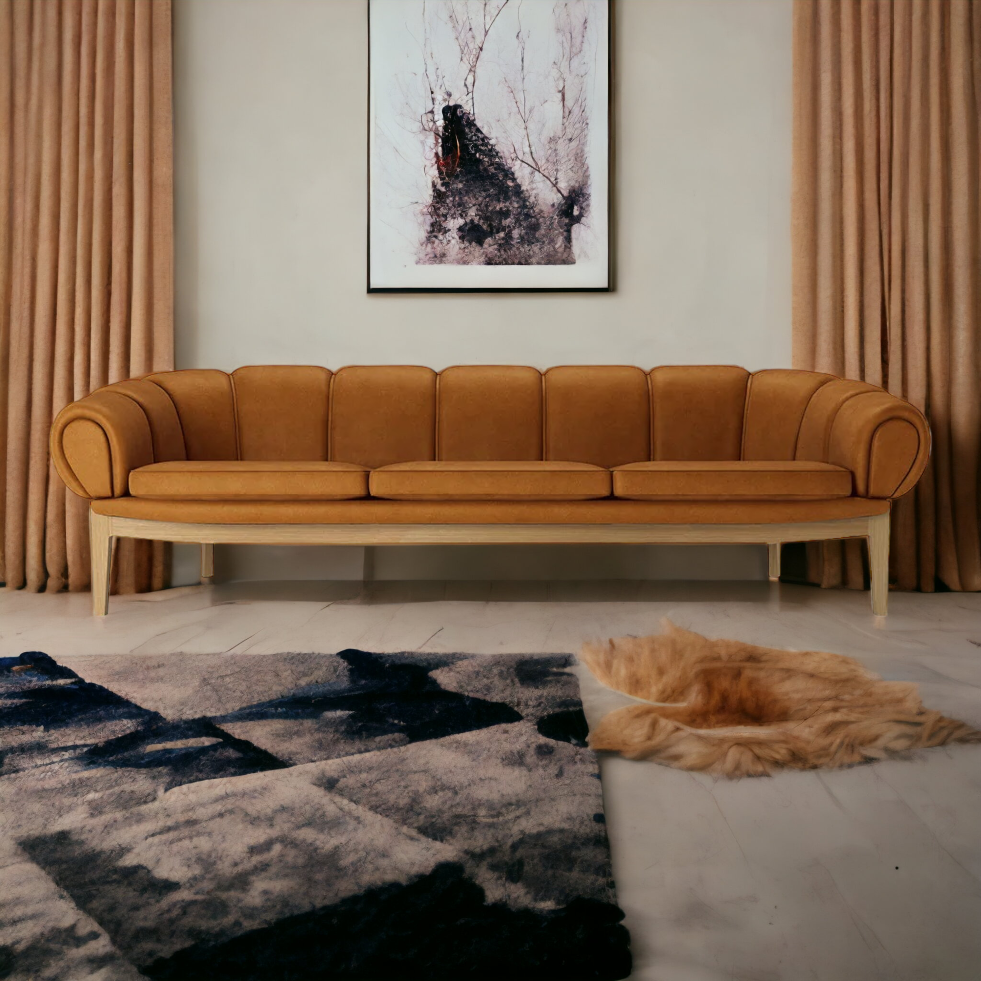 Nismaaya Adaya 3 Seater Sofa Brown