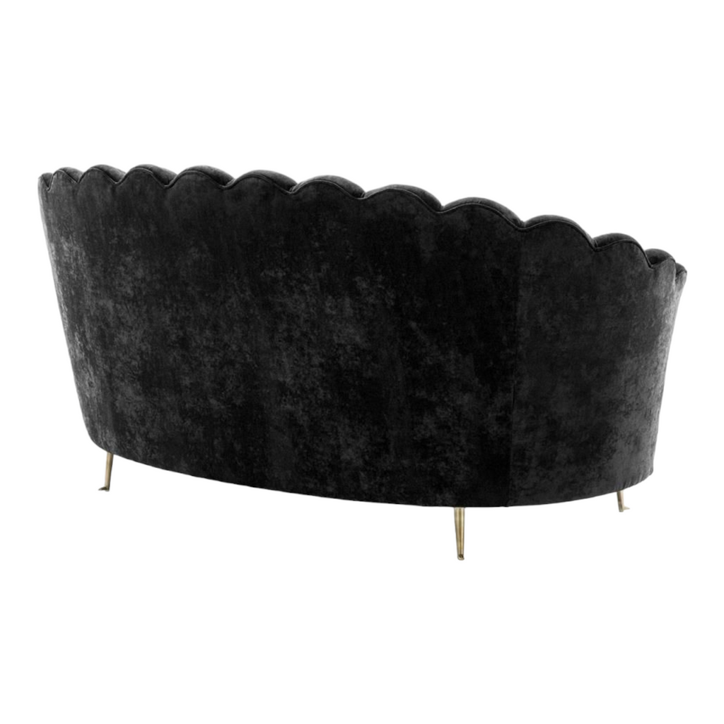 Nismaaya Adlai 3 Seater Black Velvet Sofa
