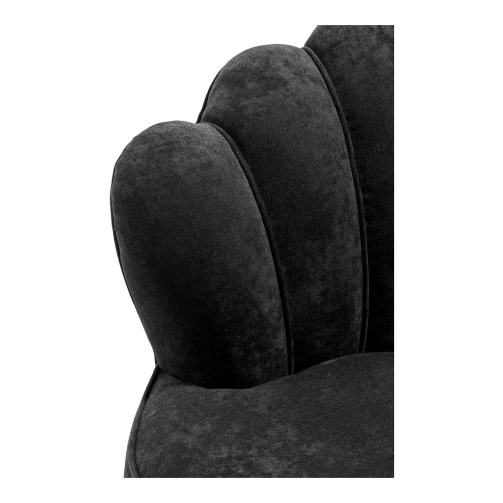 Nismaaya Adlai 3 Seater Black Velvet Sofa
