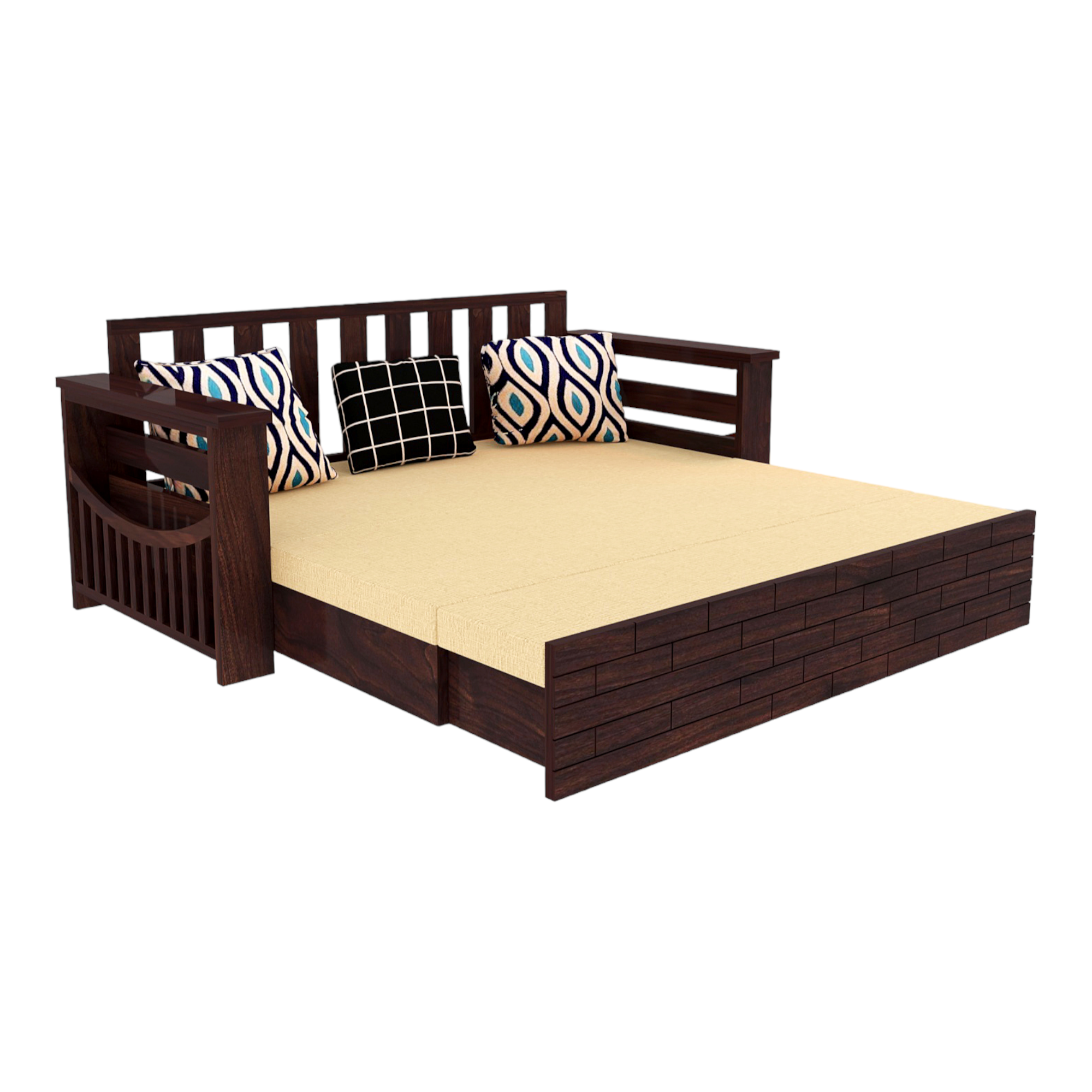 Nismaaya Indus 3 Seater Sofa Cum Bed Sheesham Wood