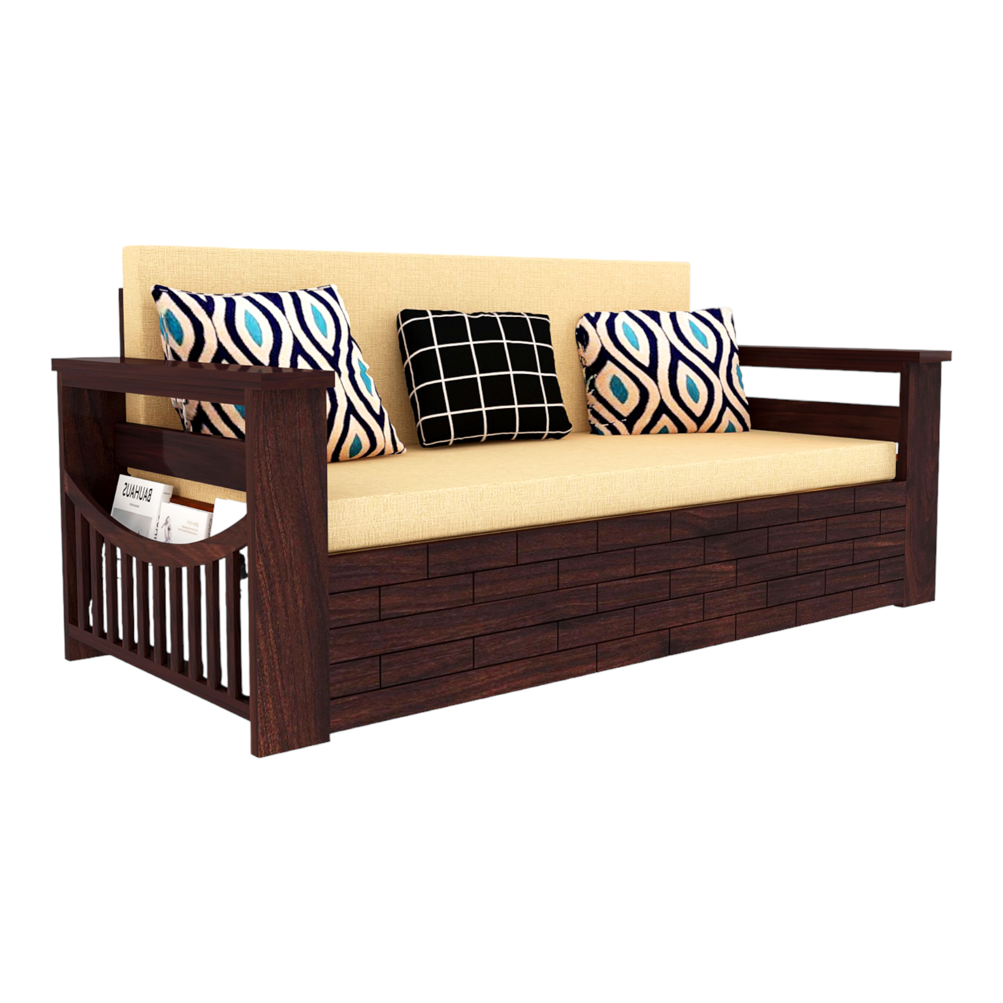 Nismaaya Indus 3 Seater Sofa Cum Bed Sheesham Wood