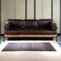 Aerlene 3 Seater Leather Sofa Brown