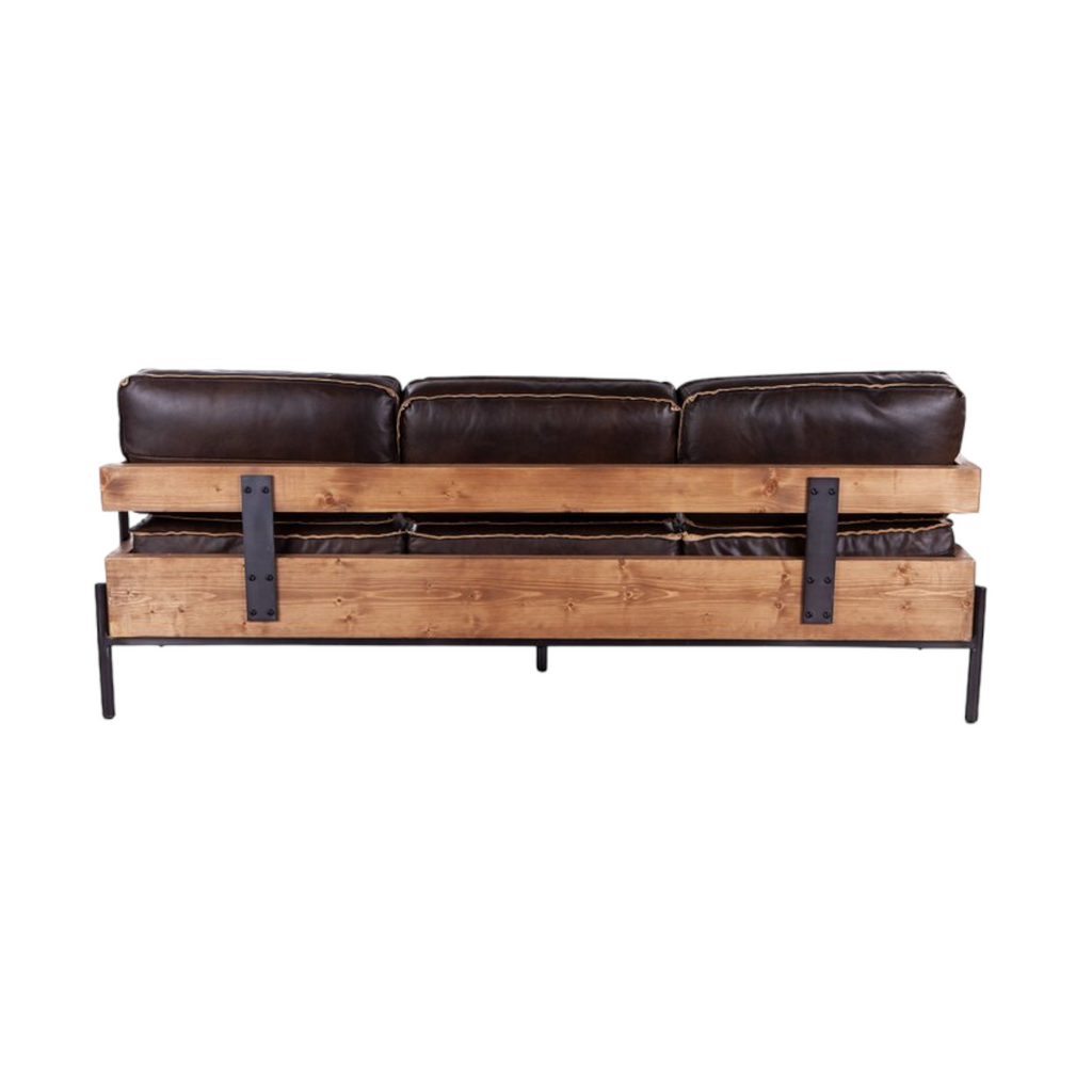 Aerlene 3 Seater Leather Sofa Brown