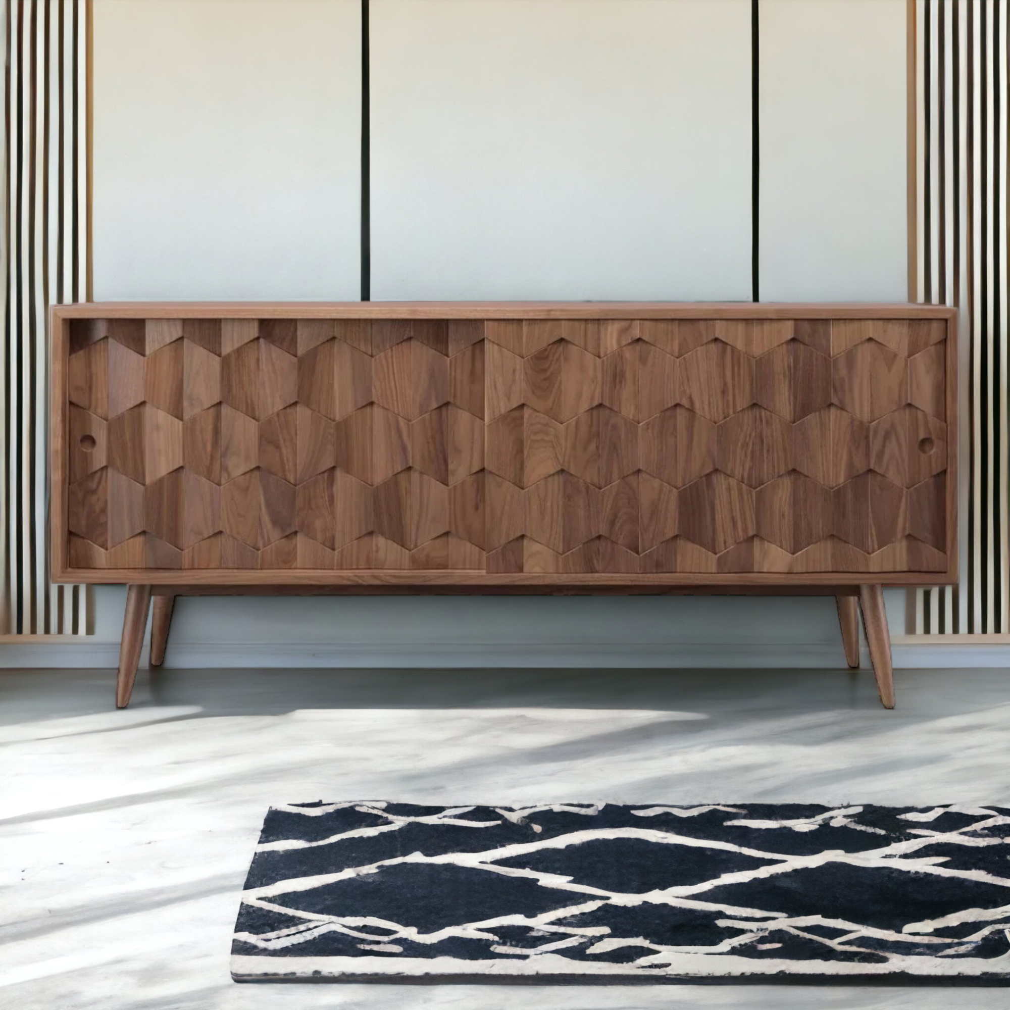 Nismaaya Aeryn Walnut Wood Cabinets & Sideboard
