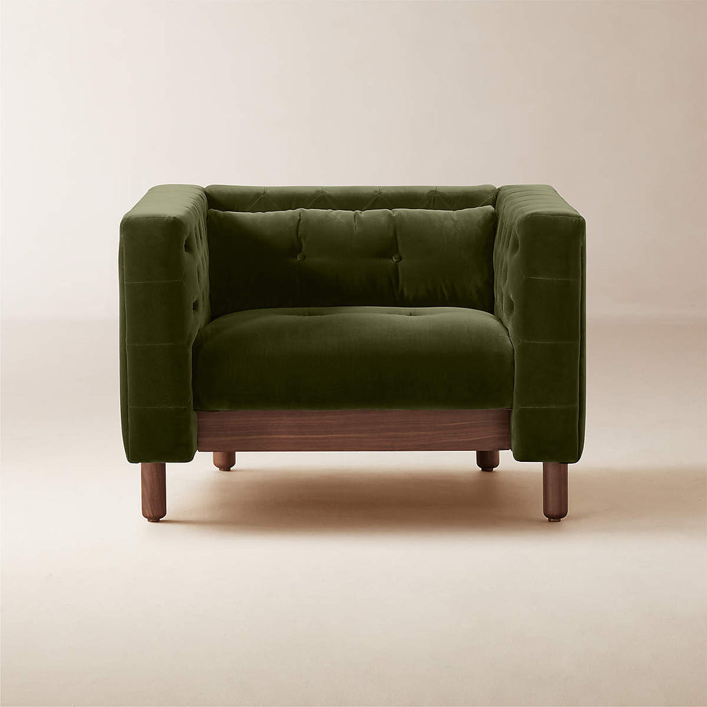 Akuna 1 Seater Teak Wood Fabric Sofa