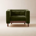 Akuna 1 Seater Teak Wood Fabric Sofa
