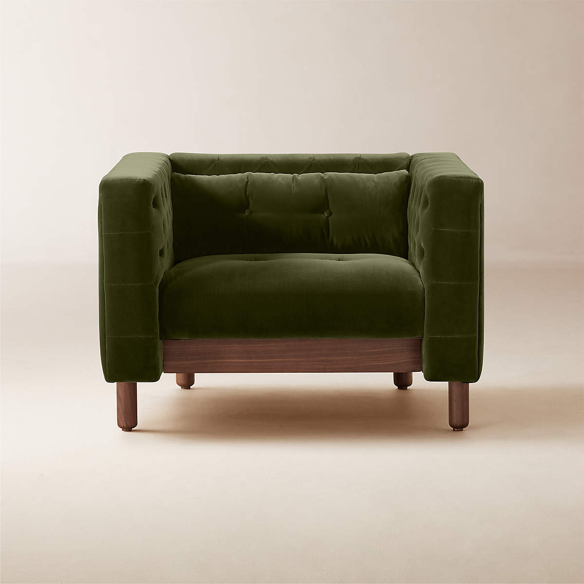 Akuna 1 Seater Teak Wood Fabric Sofa