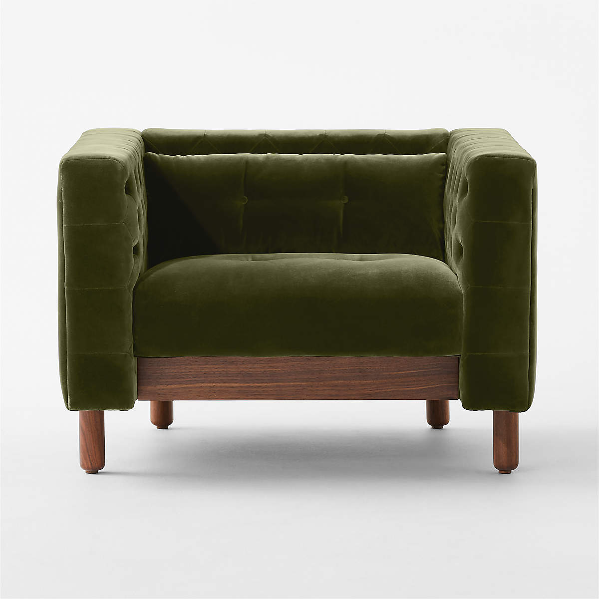 Akuna 1 Seater Teak Wood Fabric Sofa