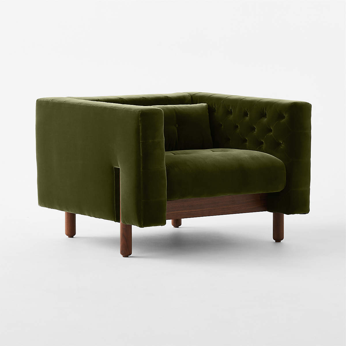 Akuna 1 Seater Teak Wood Fabric Sofa