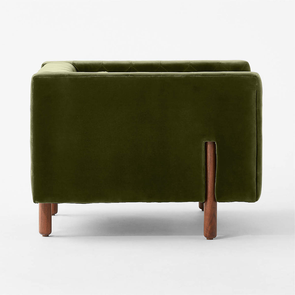 Akuna 1 Seater Teak Wood Fabric Sofa