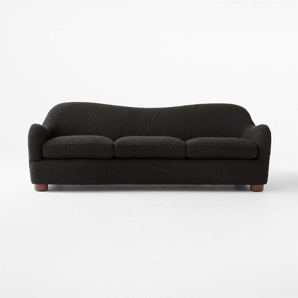 Alton 3 Seater Teak Wood Boucle Sofa