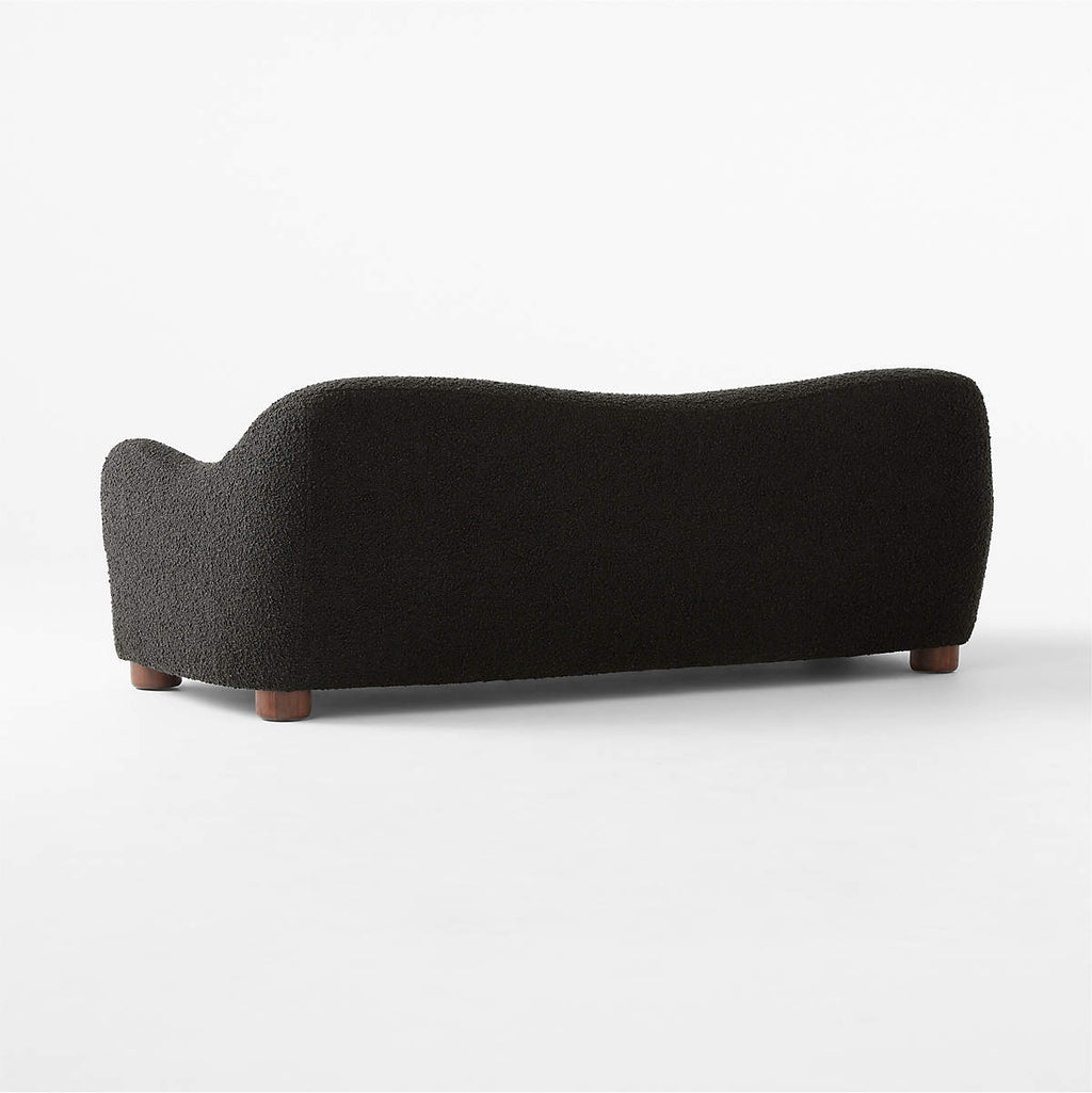 Alton 3 Seater Teak Wood Boucle Sofa