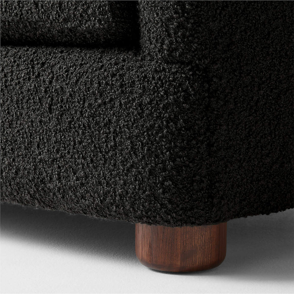 Alton 3 Seater Teak Wood Boucle Sofa