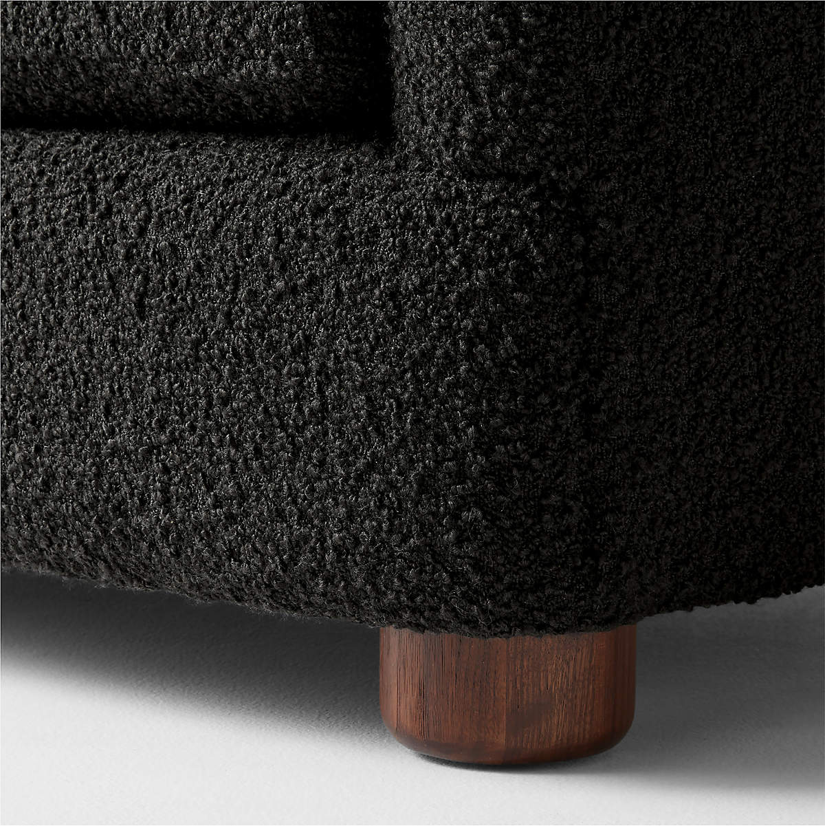 Alton 3 Seater Teak Wood Boucle Sofa
