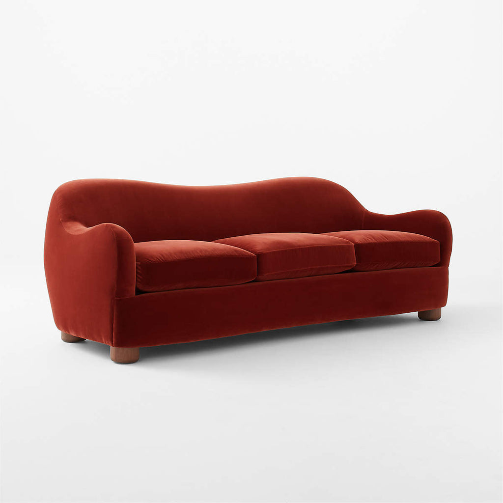 Alton 3 Seater Teak Wood & Fabric Sofa
