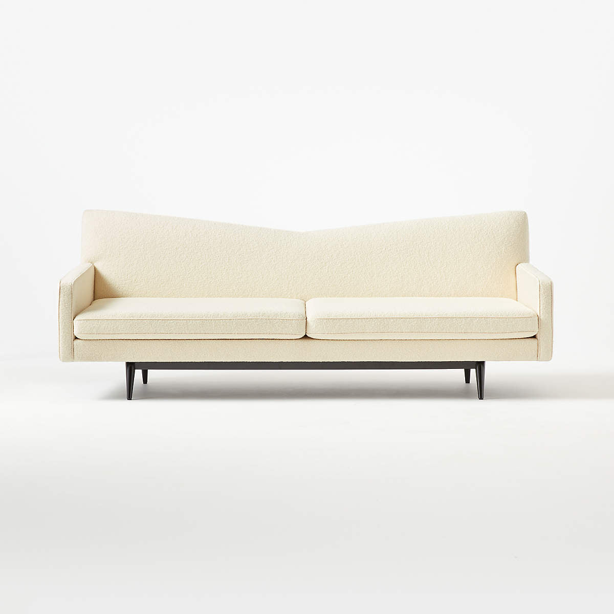 Alvan 3 Seater Teak Wood Boucle Sofa