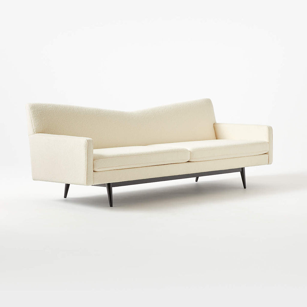 Alvan 3 Seater Teak Wood Boucle Sofa
