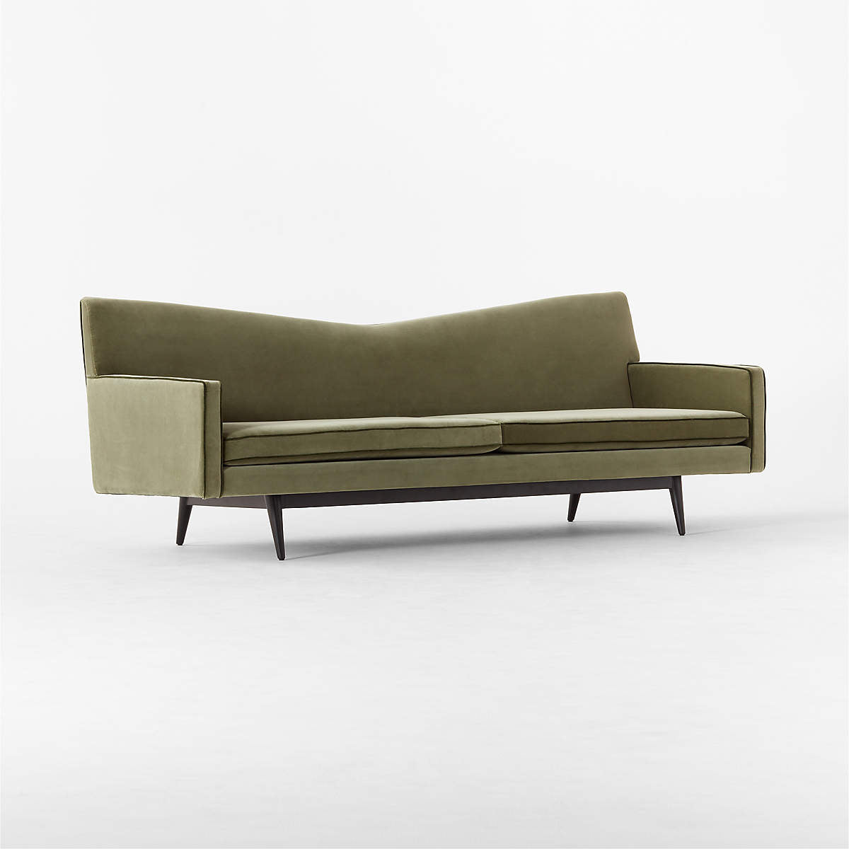 Alvan 3 Seater Teak Wood Fabric Sofa
