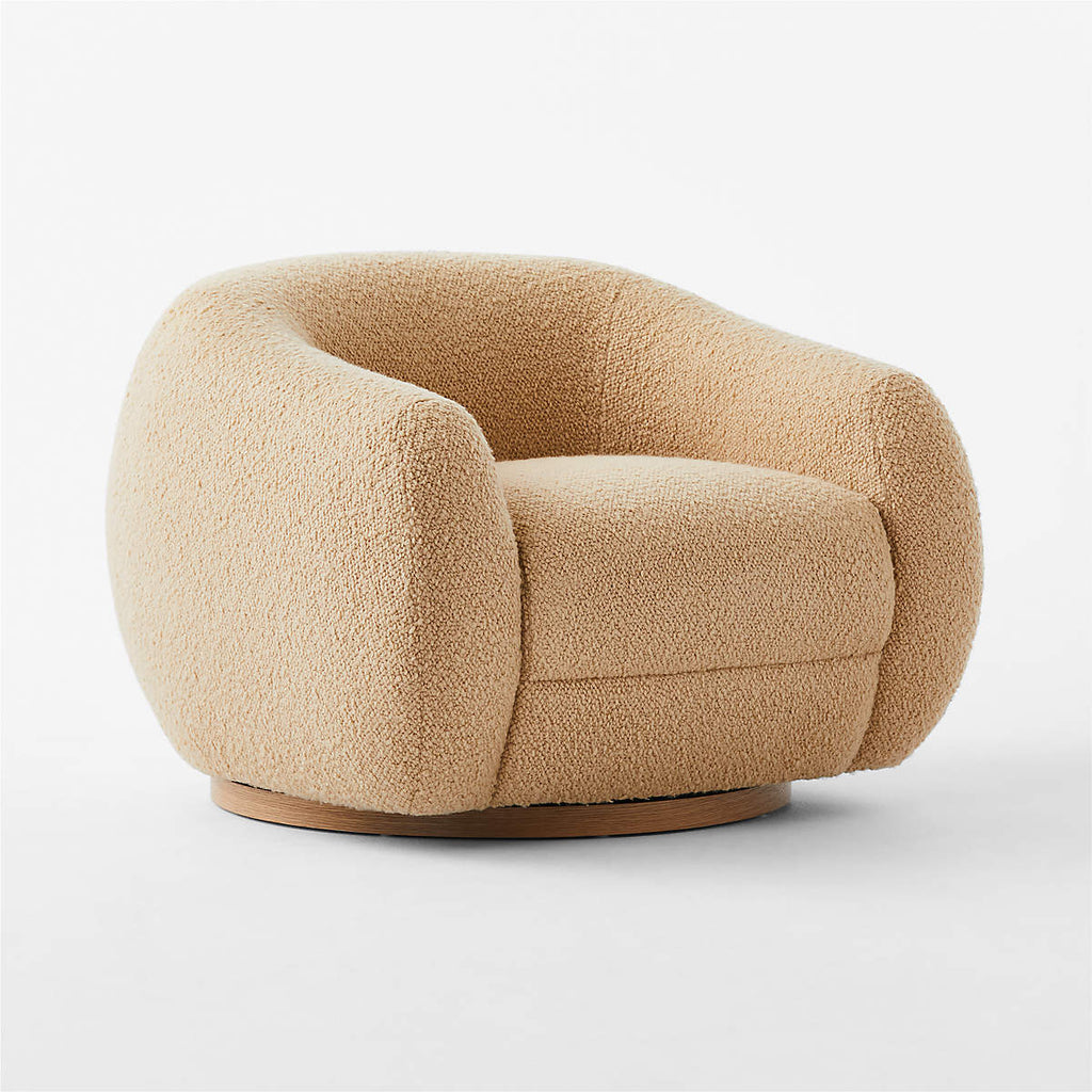 Ami Boucle Swivel Arm Chair