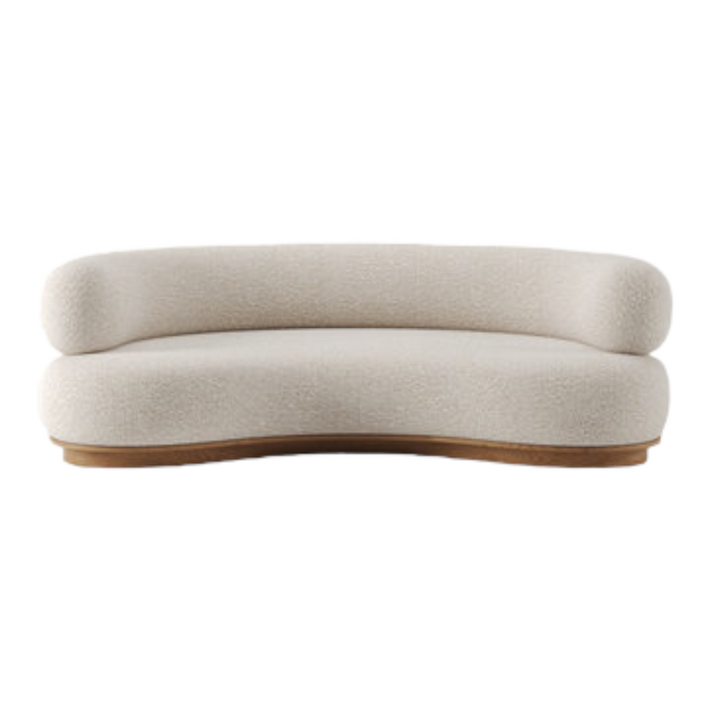 Nismaaya Balwina 3 Seater Sofa Oak Wood & Fabric