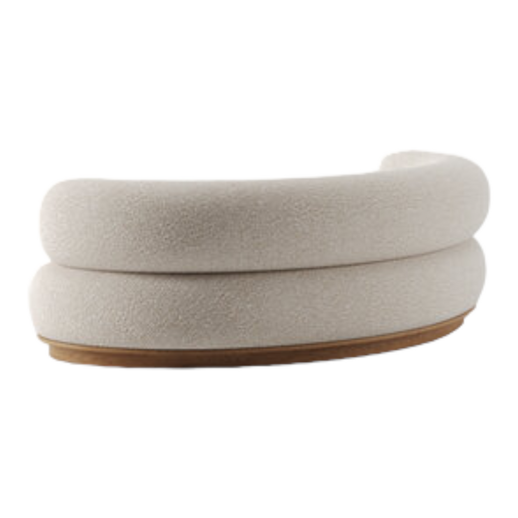 Nismaaya Balwina 3 Seater Sofa Oak Wood & Fabric