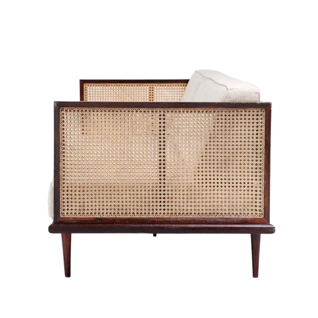 Bard 3 Seater Solid Wood & Rattan Sofa
