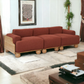 Nismaaya Batson Oak Wood 3 Seater Sofa Red