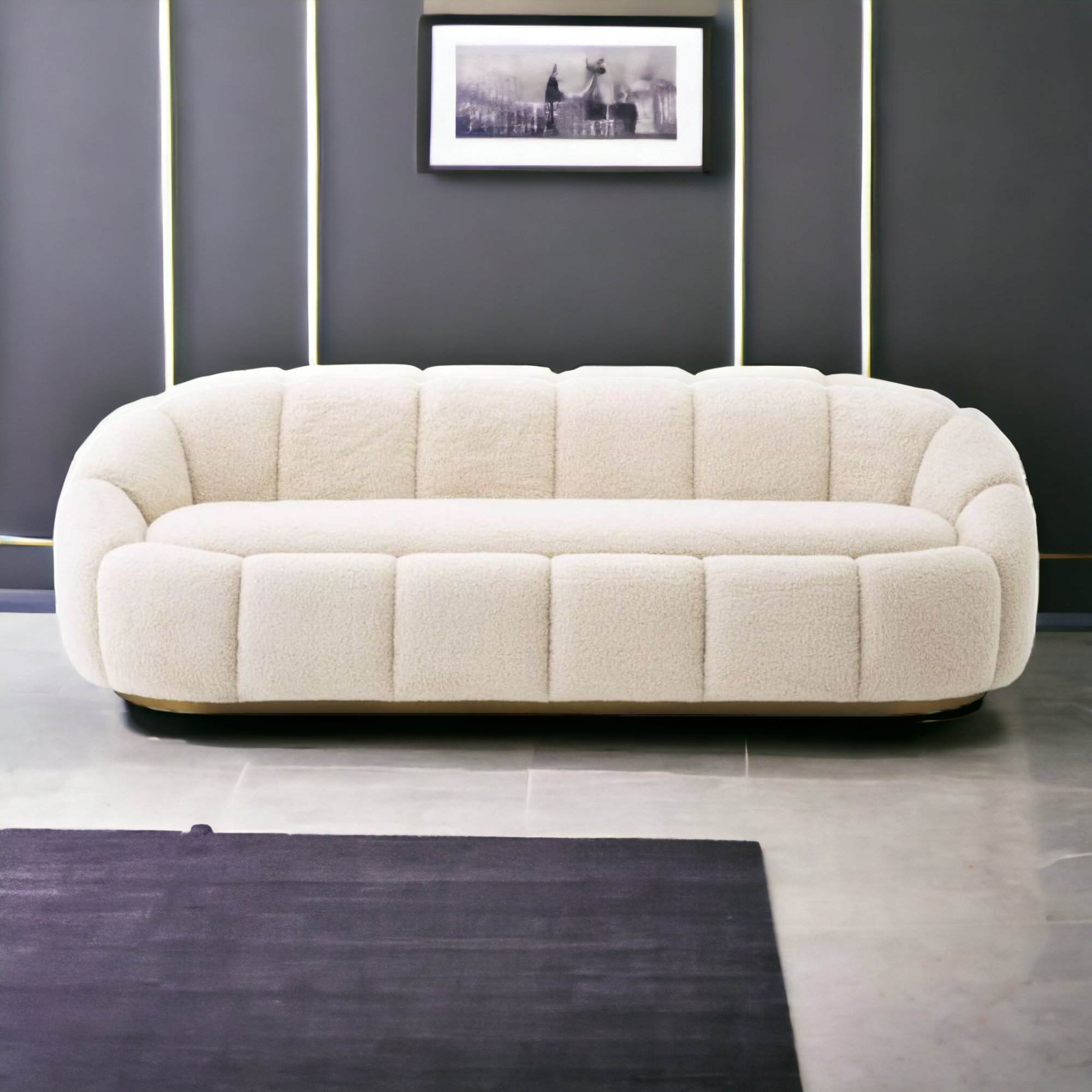 Becalel 3 Seater Fabric Sofa