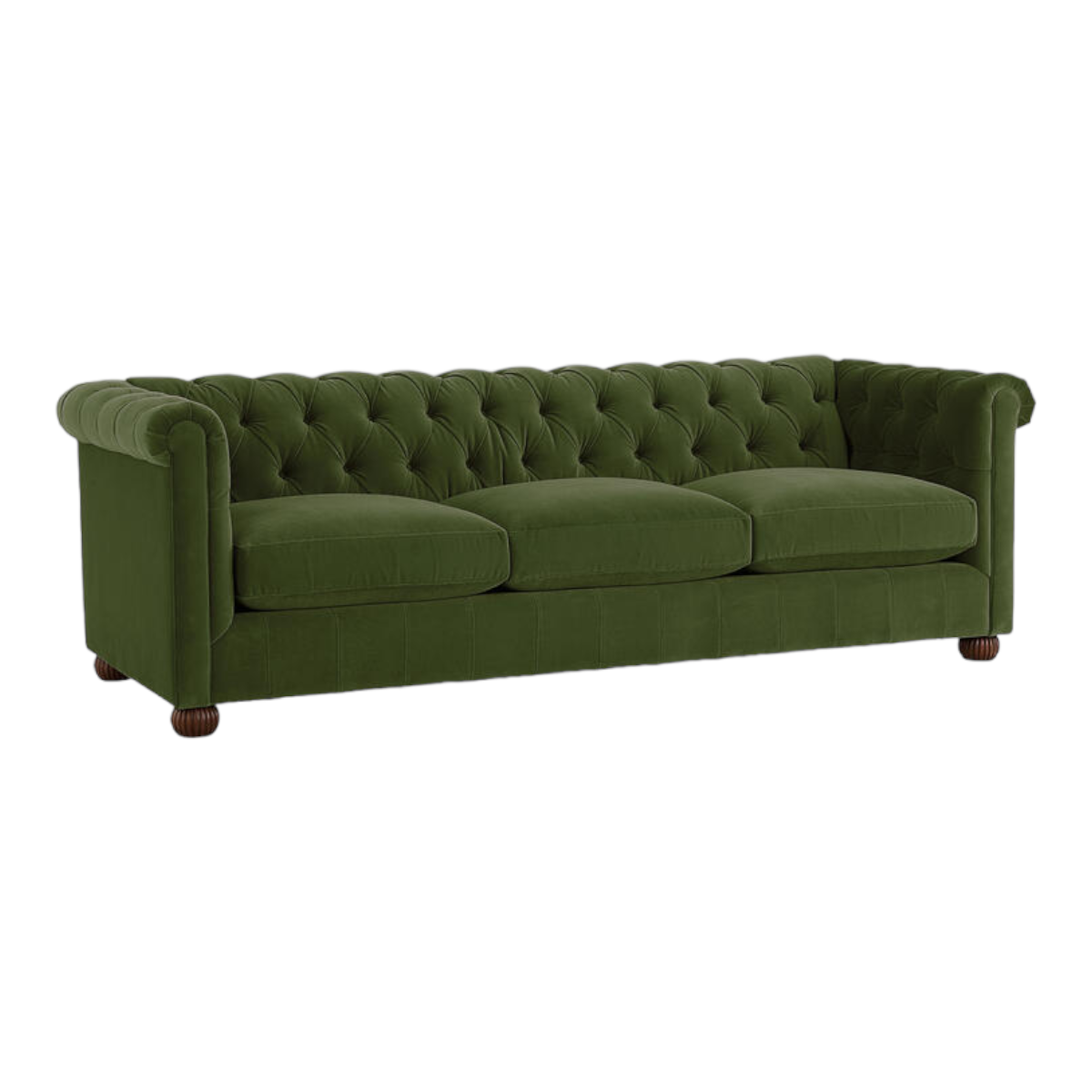 Brenna 3 Seater Teak Wood Fabric Sofa