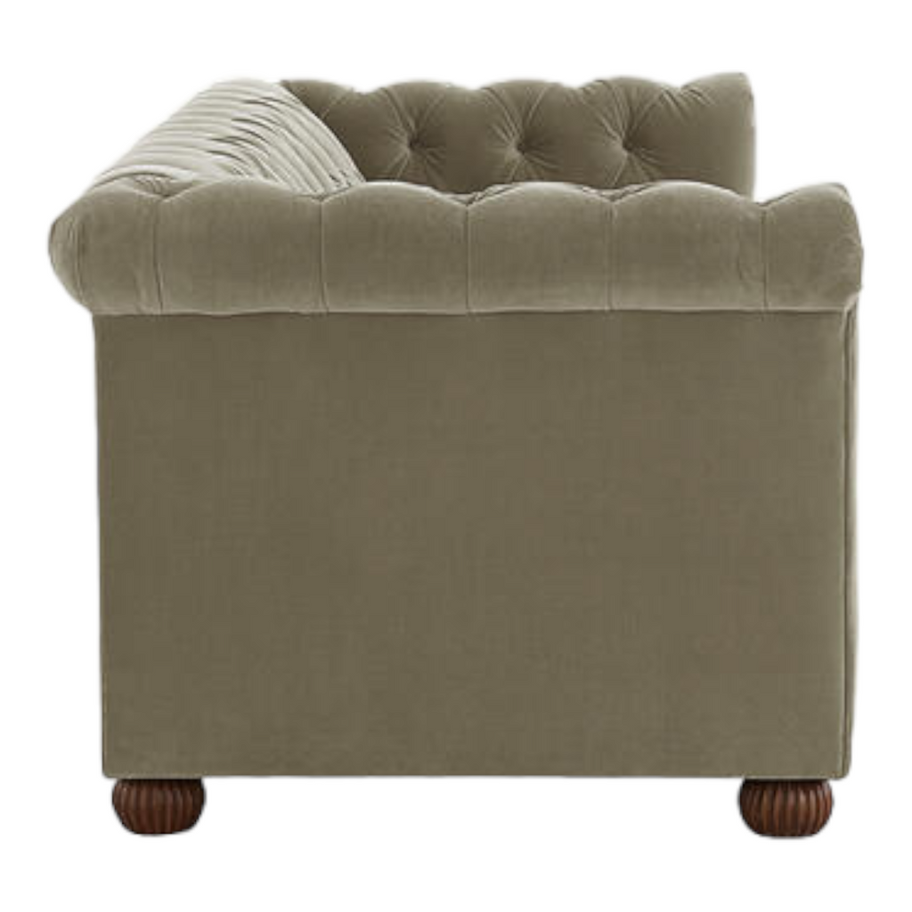 Brenna 3 Seater Teak Wood Fabric Sofa