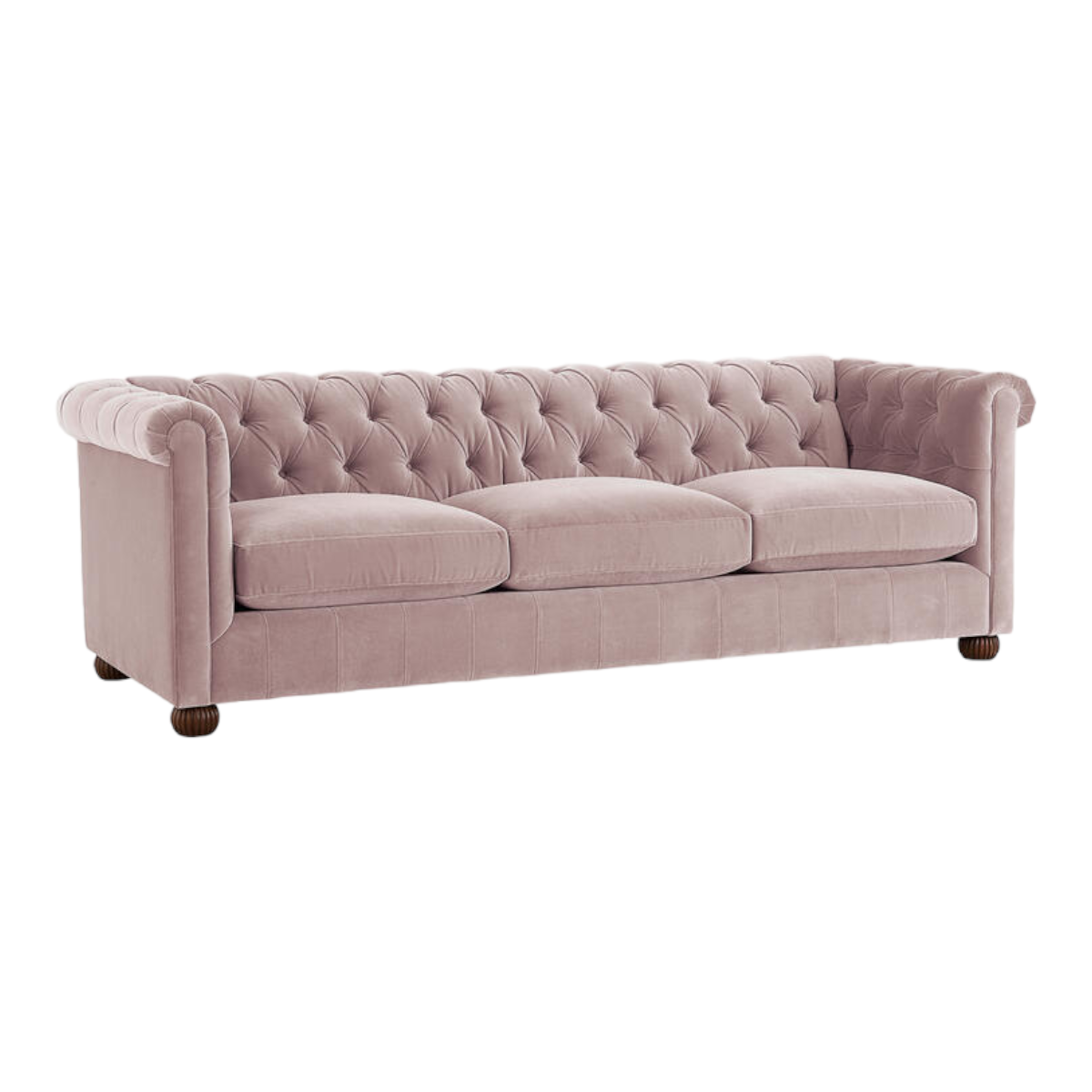 Brenna 3 Seater Teak Wood Fabric Sofa
