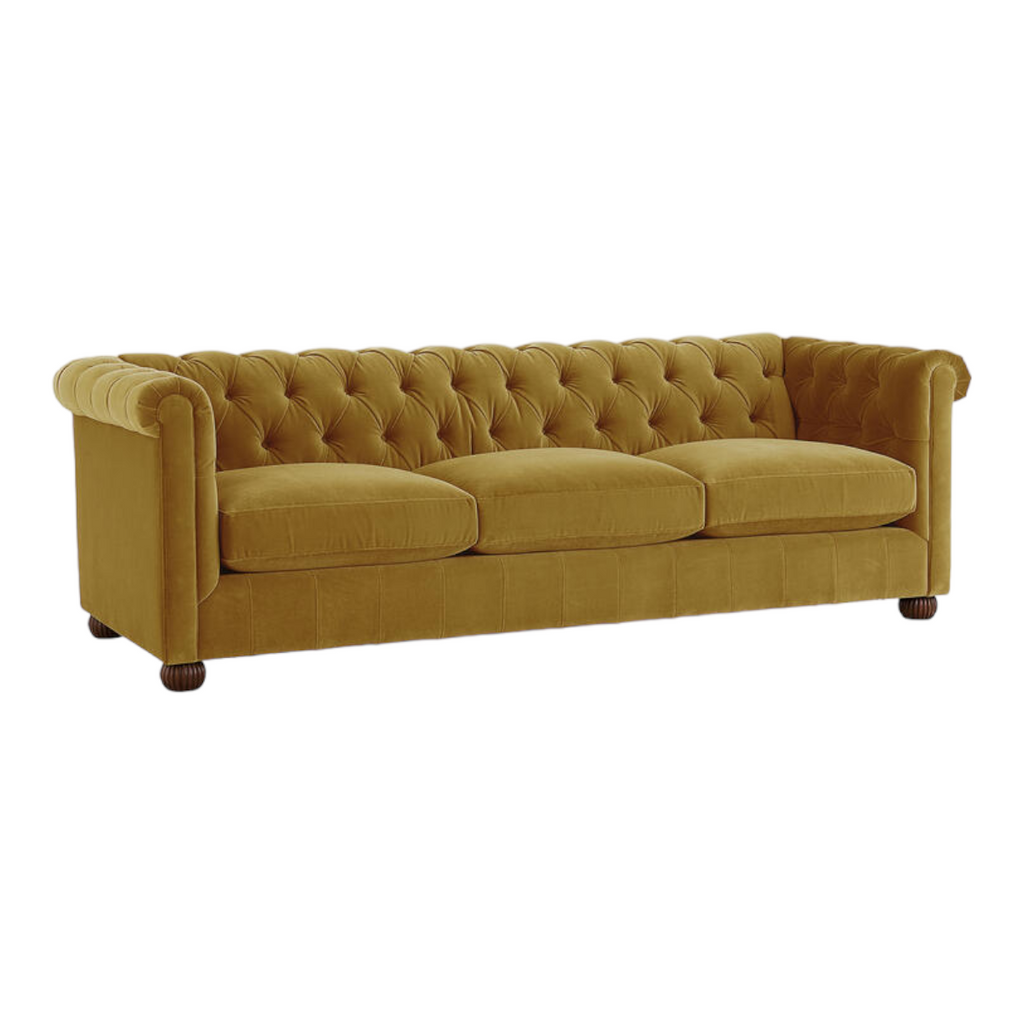 Brenna 3 Seater Teak Wood Fabric Sofa