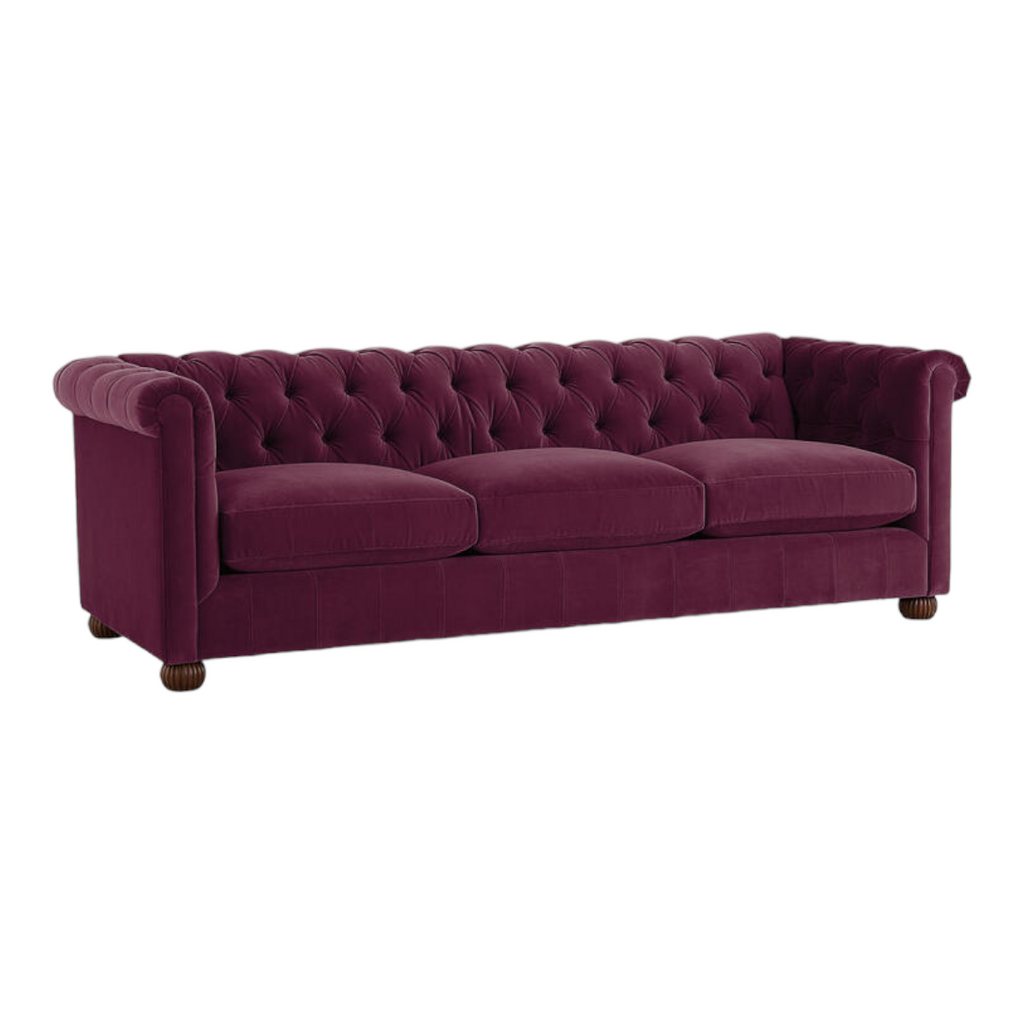 Brenna 3 Seater Teak Wood Fabric Sofa
