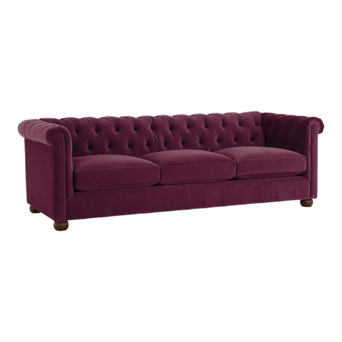 Brenna 3 Seater Teak Wood Fabric Sofa