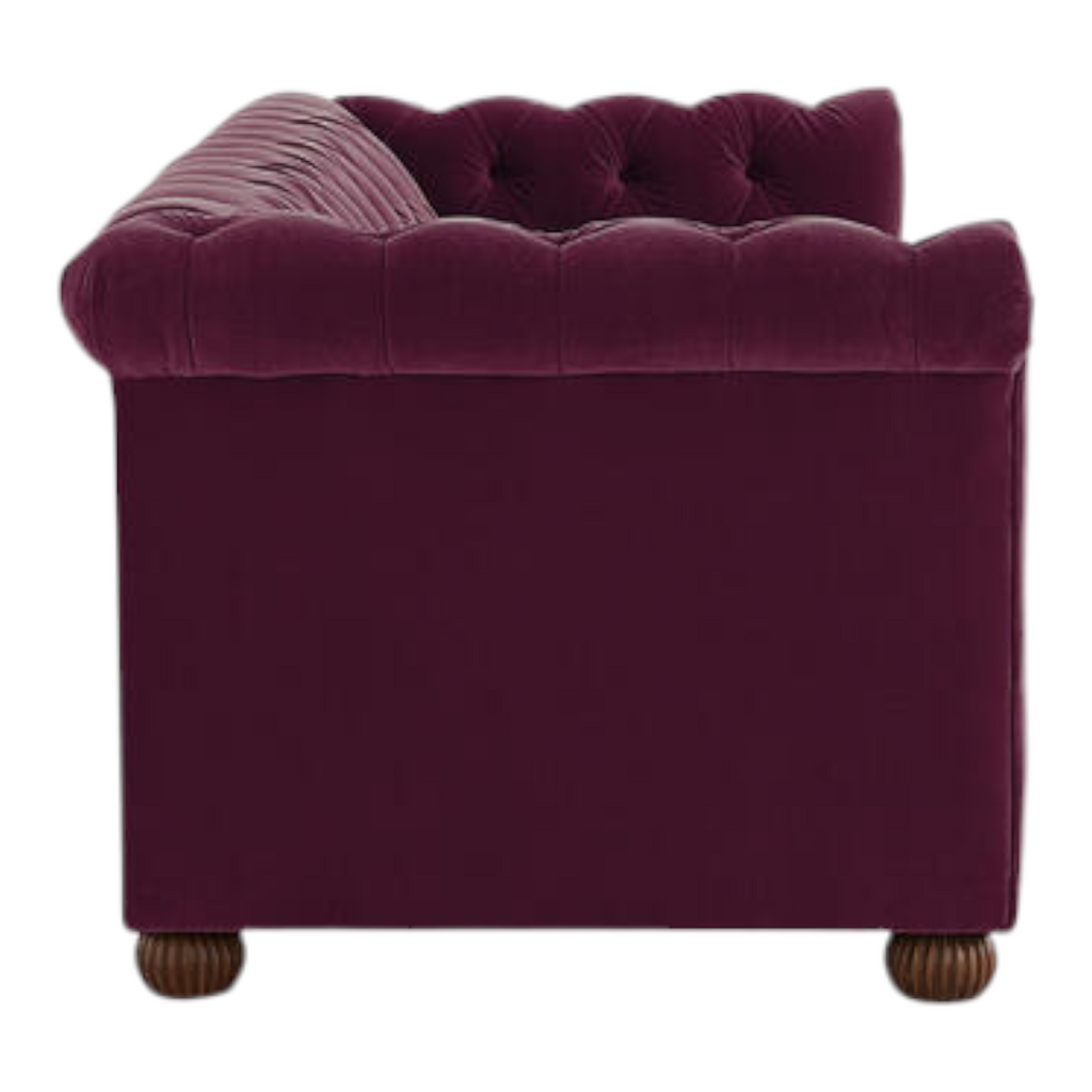 Brenna 3 Seater Teak Wood Fabric Sofa